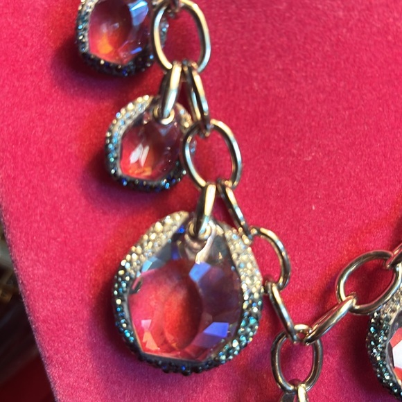 Hot Authentic Swarovski Glam Collar Necklace in ombré Blue.$1200 +$260 earrings - Picture 8 of 15